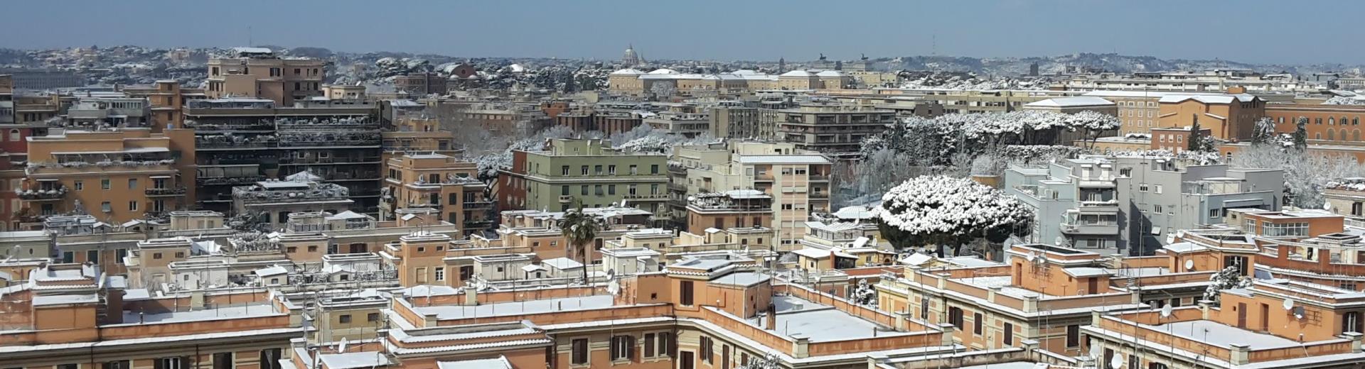 Rome snow-photos from the breakfast room of the Hotel Piccadilly